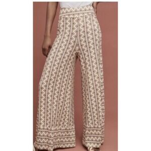 NWT Farm Rio Anthropologie Striped Wide Leg Palazzo Pants Size L High‎ Rise